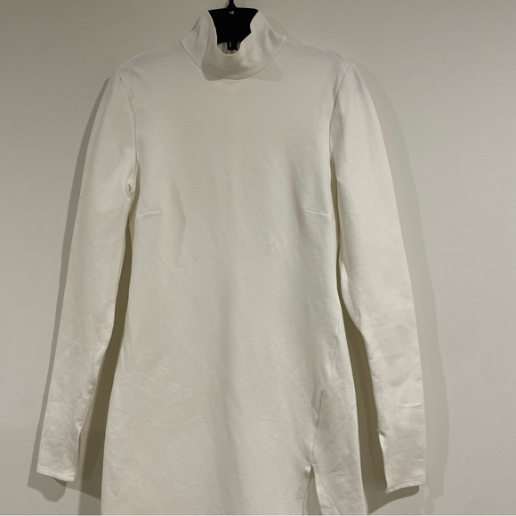 Nonchalant label long sleeve turtle neck maxi dress sz small high slit stretchy - Picture 2 of 5